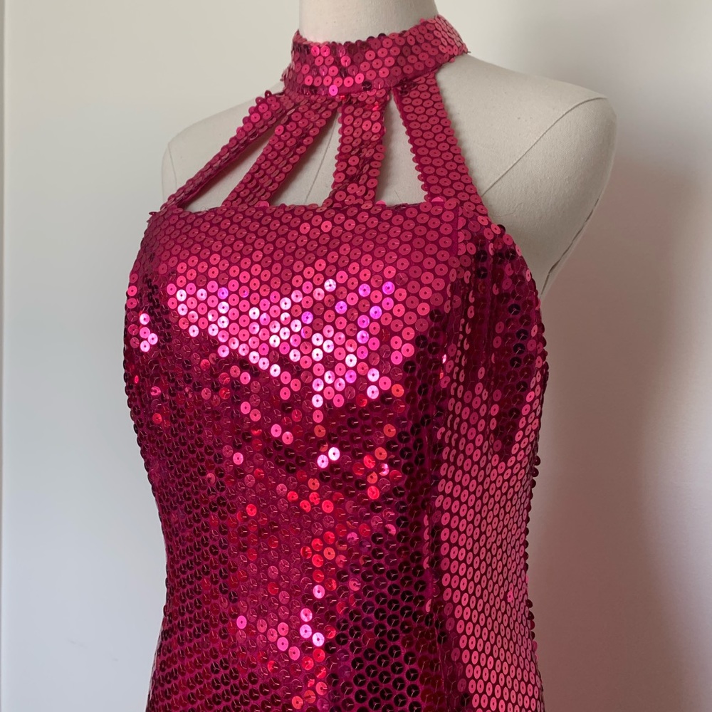 Fuchsia Sequined Body Hugging Gown - image 6